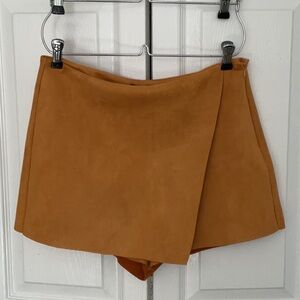 Tan Suede Mini Skirt